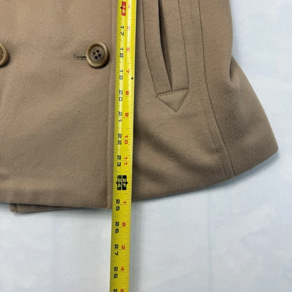 J Crew Peacoat Wool Nello Gori Thinsulate Jacket Womens 6 Tan - Picture 4 of 7